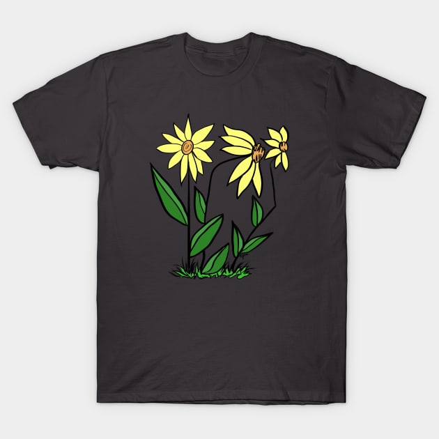 Daisies in the wind T-Shirt by BlackSheepArts